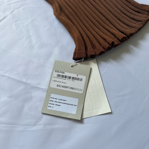 LVIR Brown Turtleneck Rayon Tank Top Size Small SSENSE - Picture 5 of 10